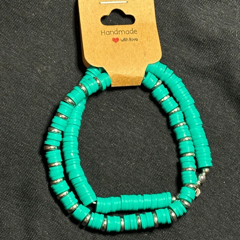 🌹 New handmade Clay mix beads bracelet